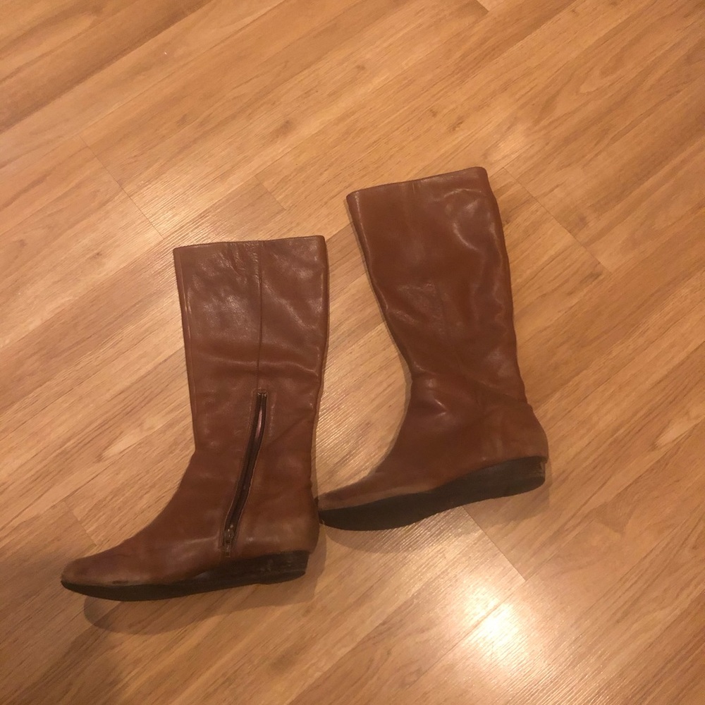 Indigo Brown Boots- Small wedge heel Sz 8